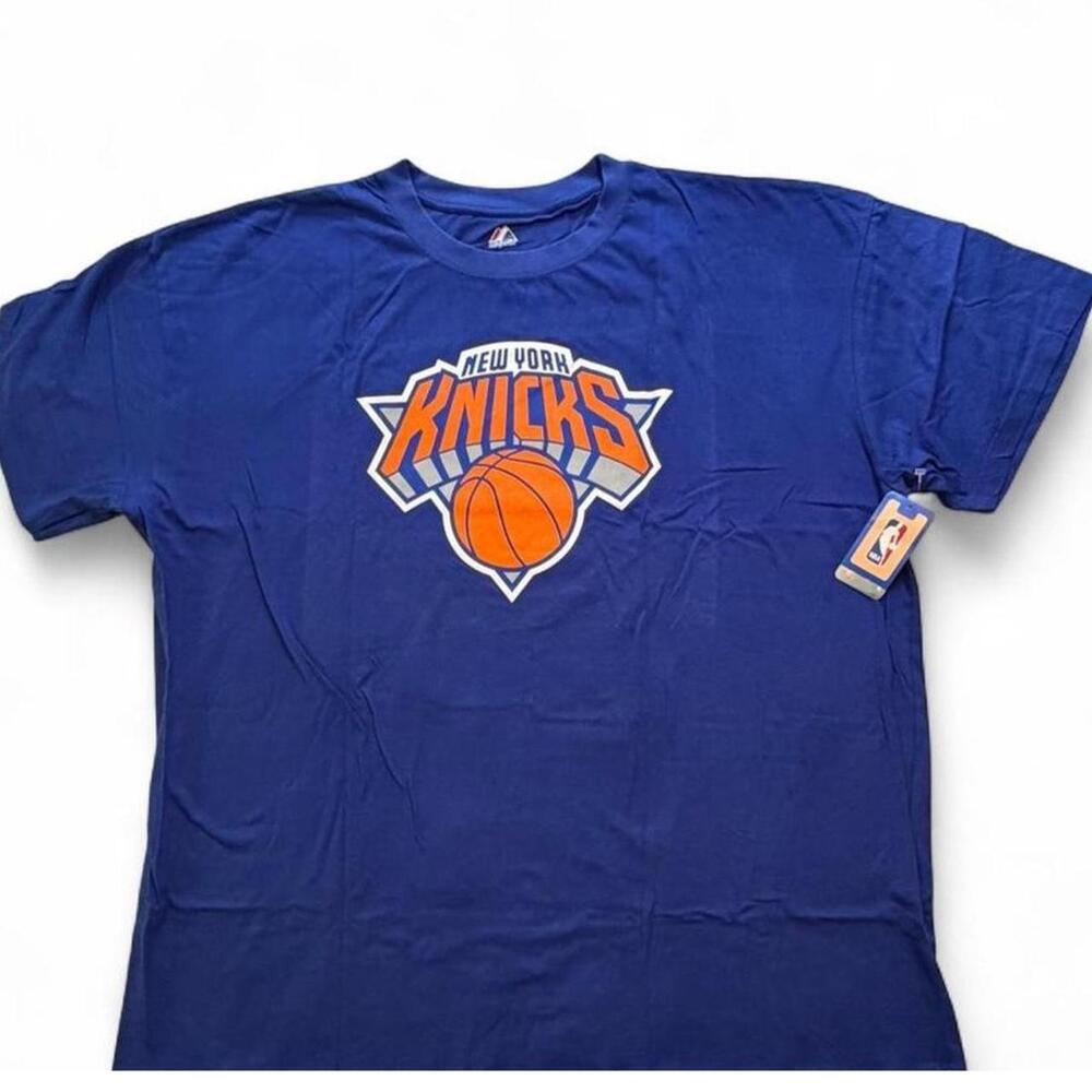 NBA New York Knicks blue t-shirt with orange basketball graphic number 7!Anthony
